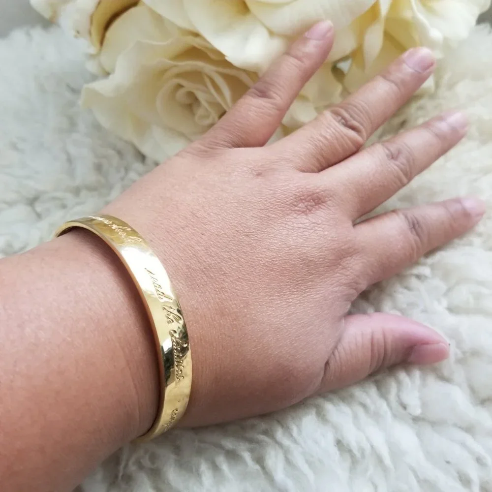 KATE SPADE NEW YORK This Year I Will Idiom Gold Bangle